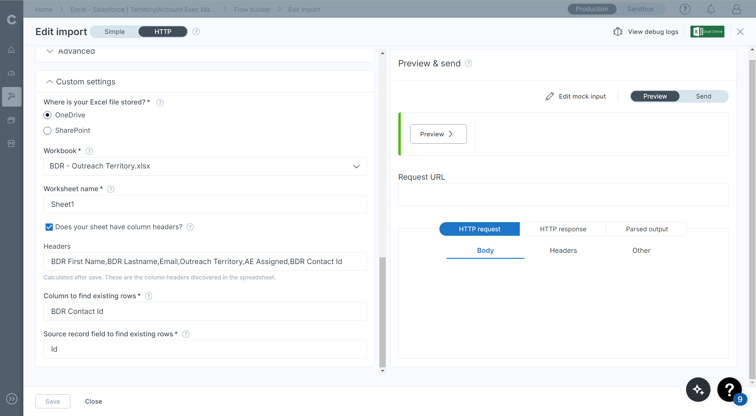 Import Custom Settings