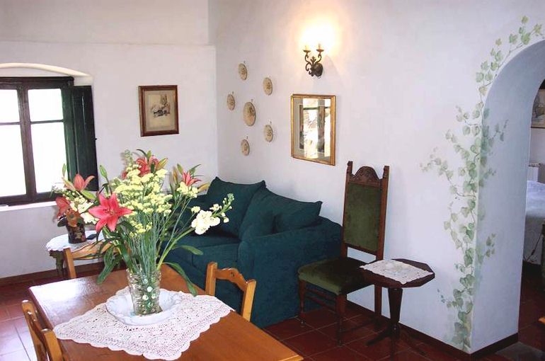 Apartment Jacopo — rustic kitchen with stone walls