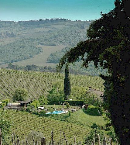 Vue panoramique des collines du Chianti en direction de Florence